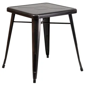 Commercial Grade 23.75" Square Metal Indoor-Outdoor Table