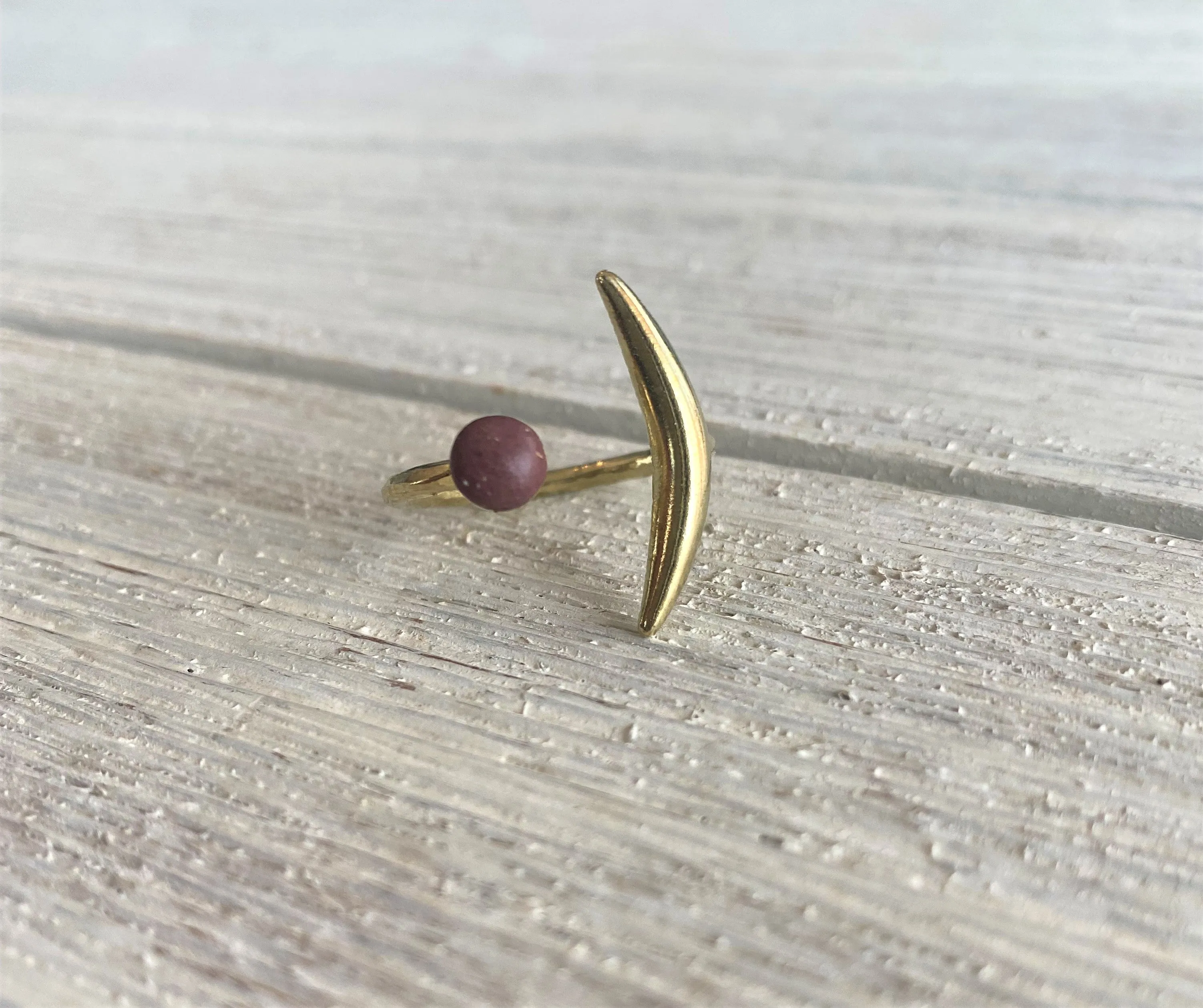 Concrete Moon Ring