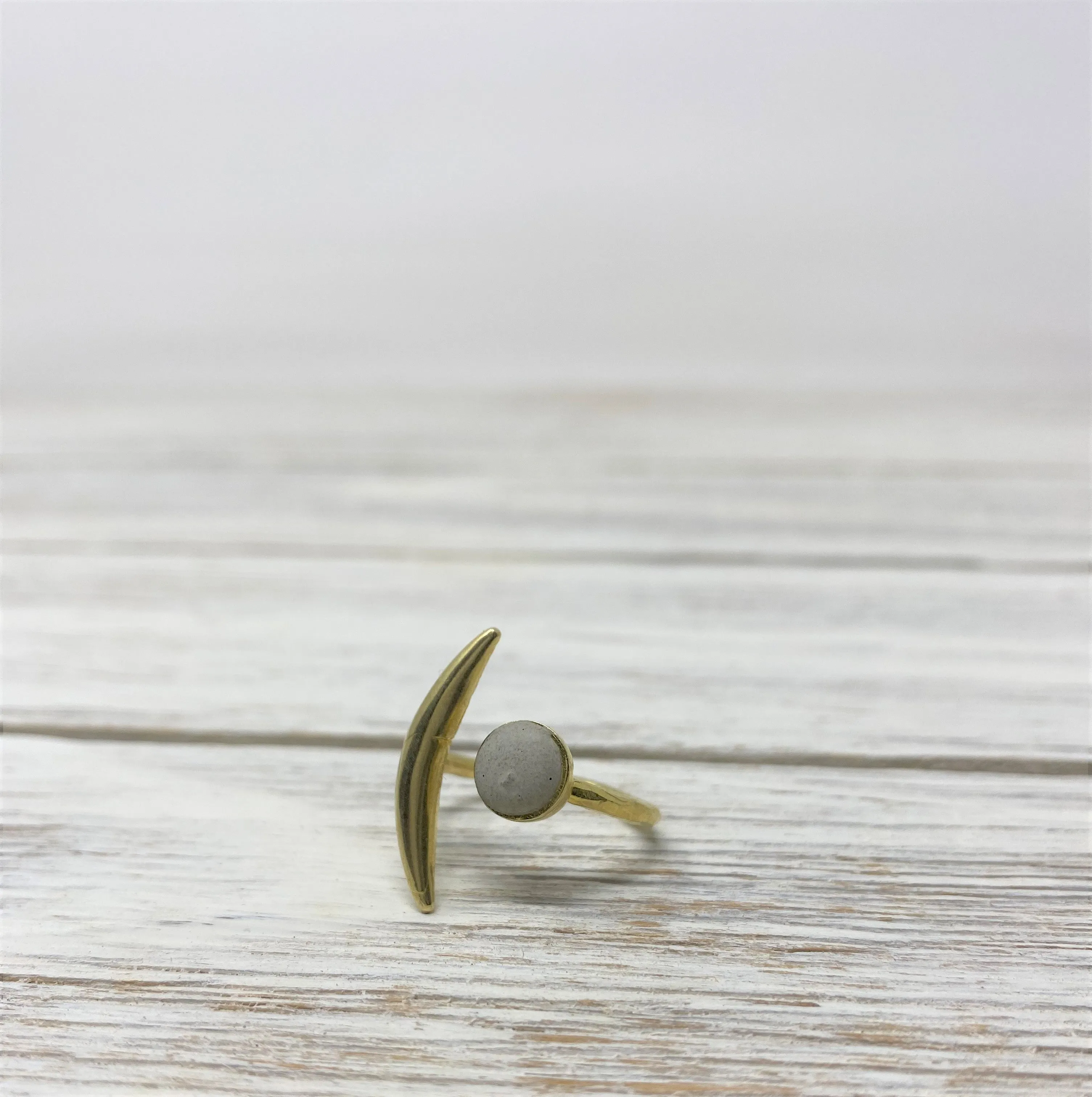 Concrete Moon Ring