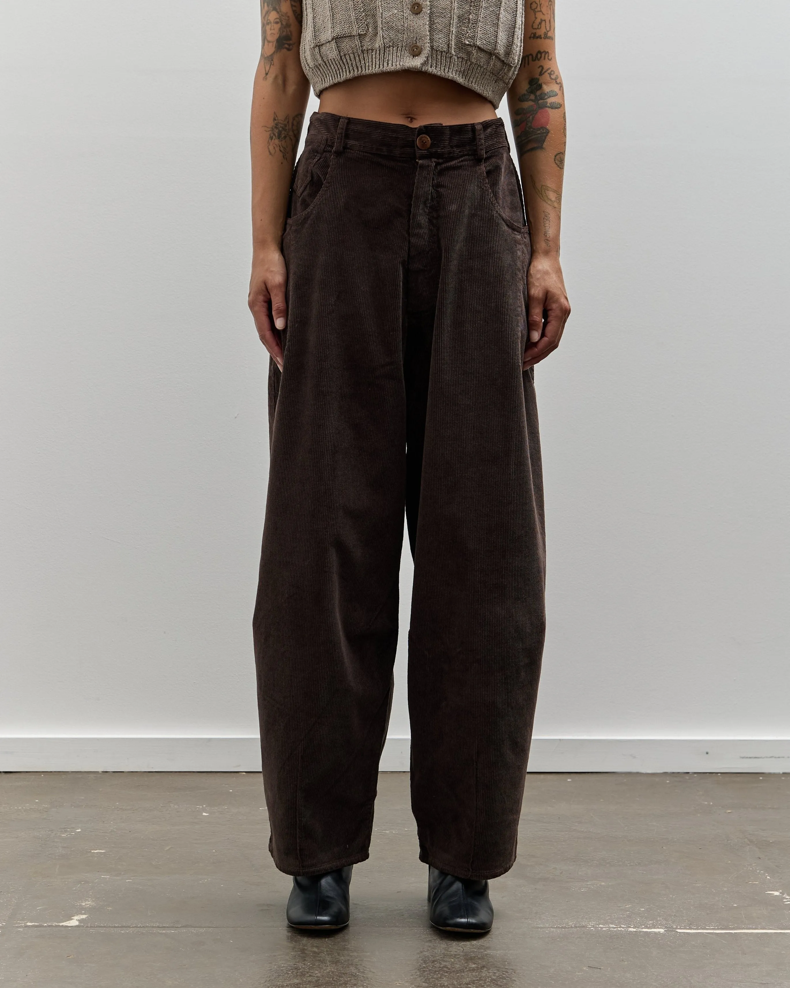 Cordera Corduroy Baggy Pants, Brown