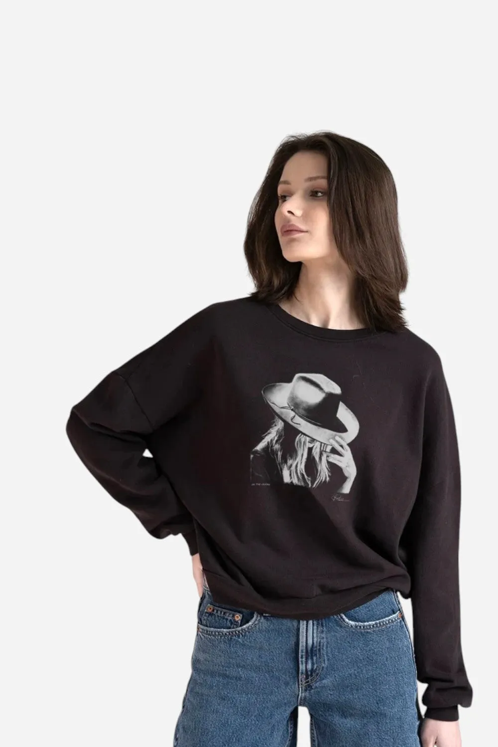 CPress Studio On The Verge Cozy Sweatshirt in Worn Black