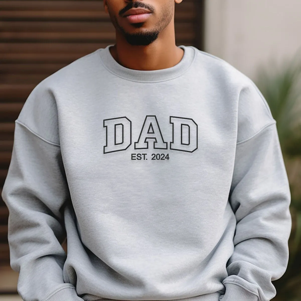 Custom Dad Est Year Sweatshirt / Hoodie with Embroidered Names of Child