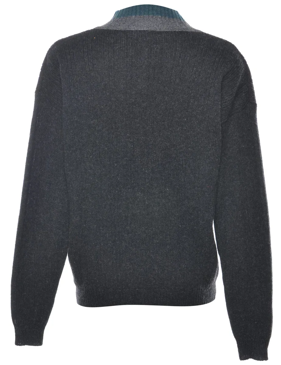 Dark Grey Wool Jumper - M