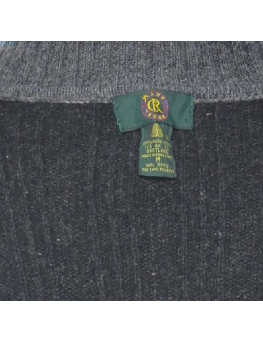 Dark Grey Wool Jumper - M