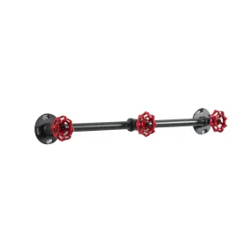 Davey Sand Black Pipe Metal and Red Water Valve Wall Mounted Coat Rack