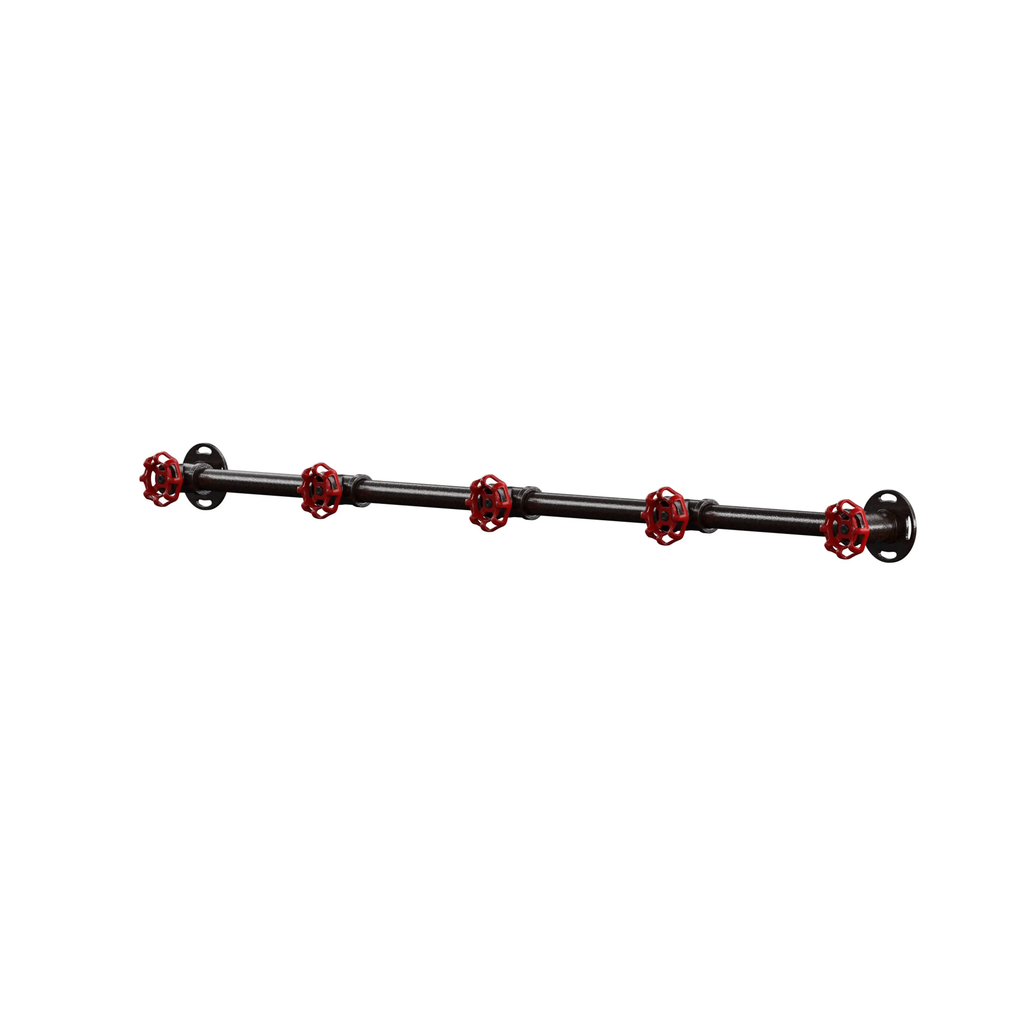 Davey Sand Black Pipe Metal and Red Water Valve Wall Mounted Coat Rack