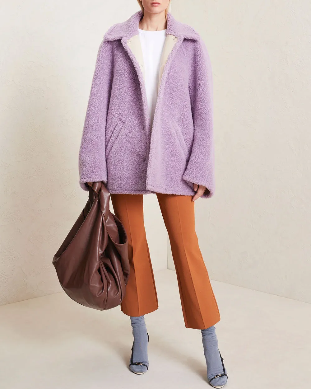 Deep Lilac Lincoln Faux Fur Coat