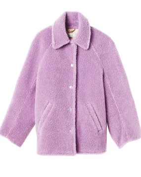 Deep Lilac Lincoln Faux Fur Coat