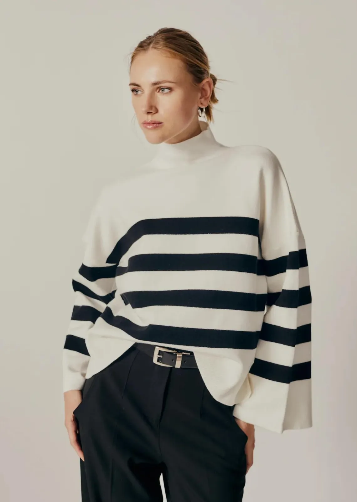 Deluc Clivia Striped Turtleneck