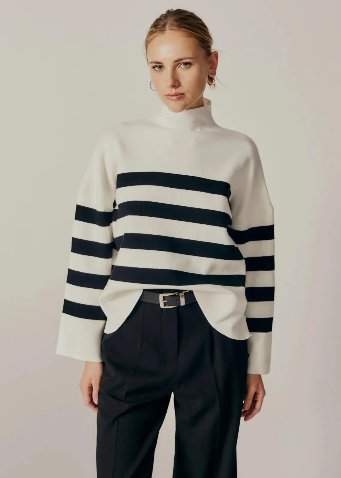 Deluc Clivia Striped Turtleneck