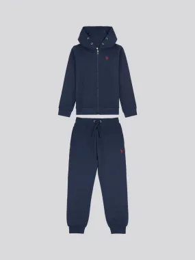 DHM Zip Thru Hoodie and BB Jog Set Dark Sapphire Navy / Haute Red DHM