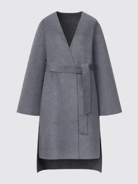 Double-face wrap coat