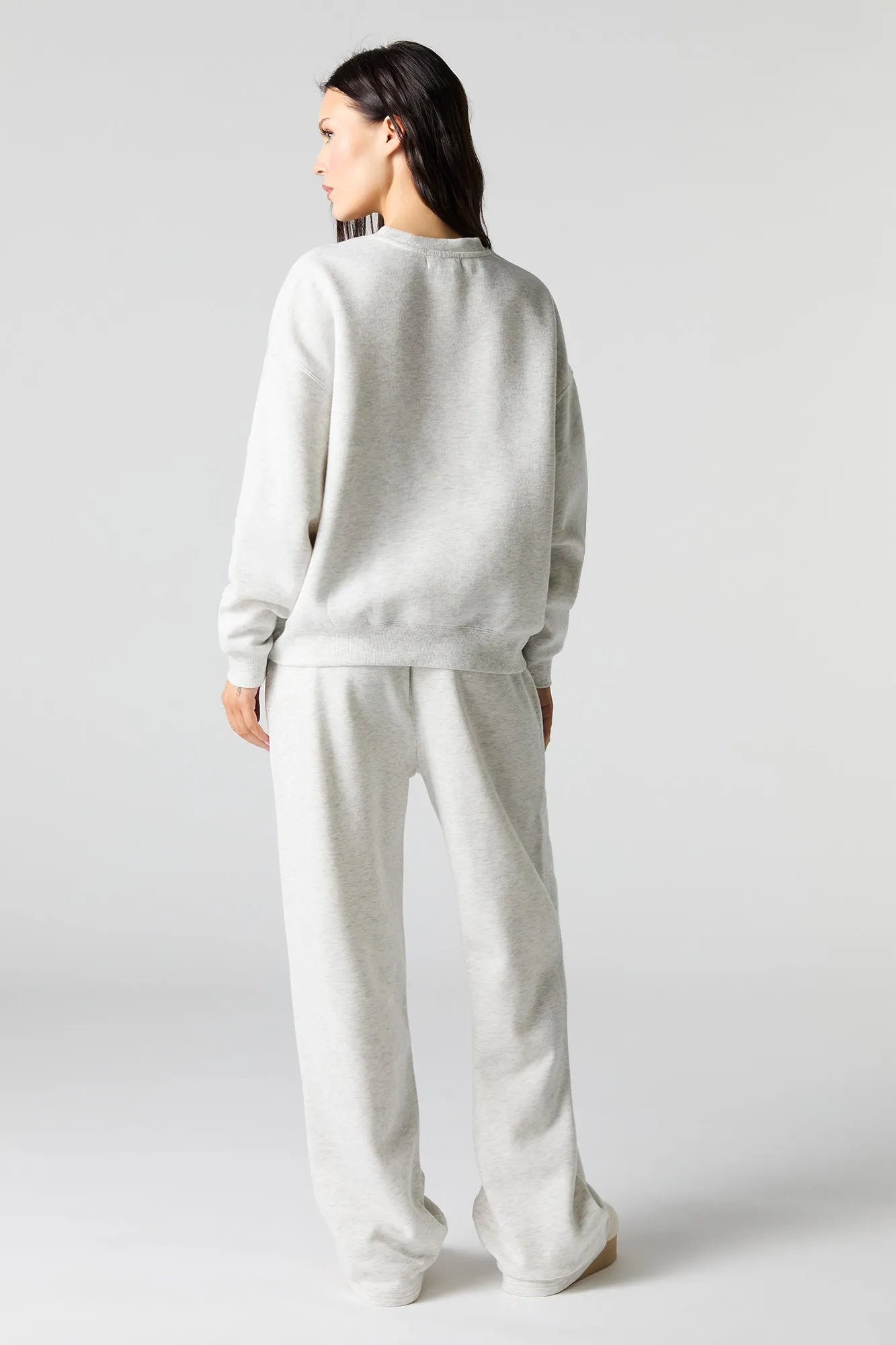 Embroidered Destination Wide Leg Sweatpant