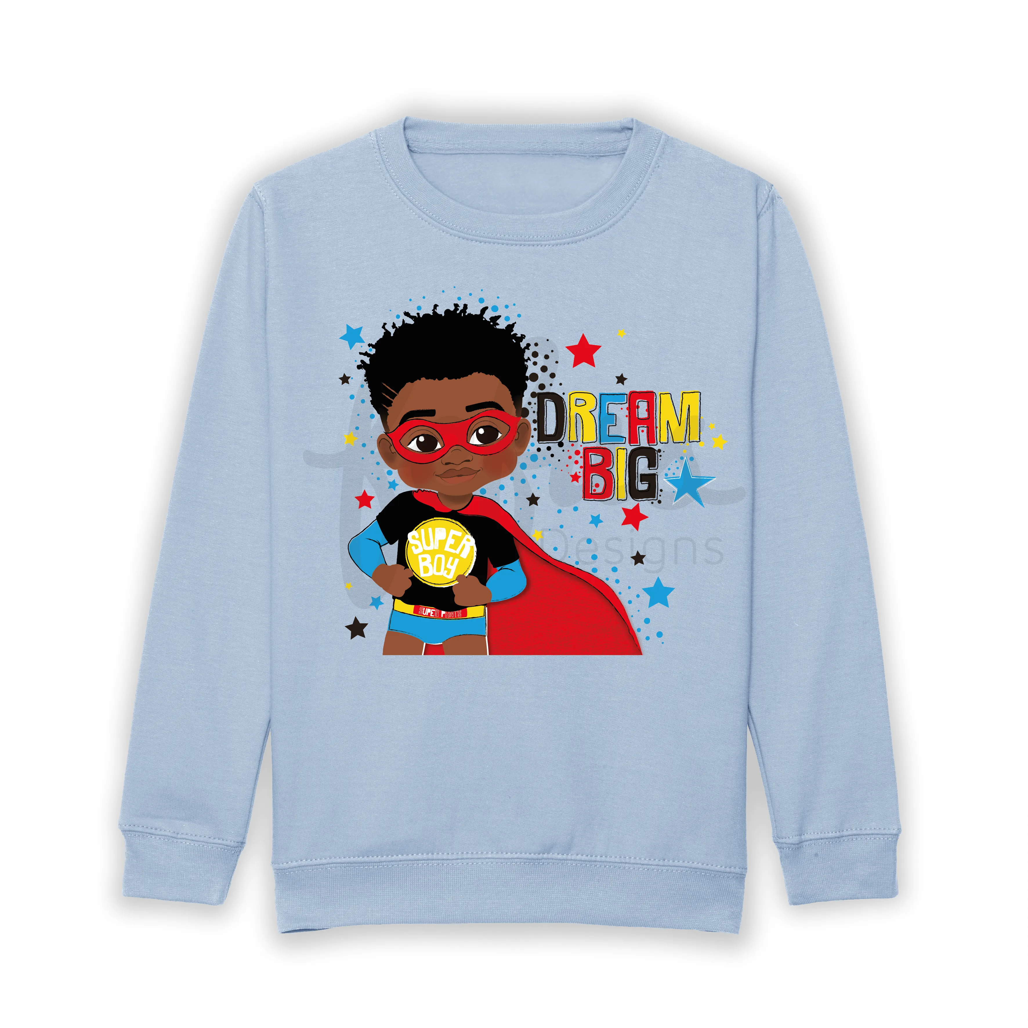 Empower Your Little King with Our Black and Brown Boys Superhero Sweatshirt!