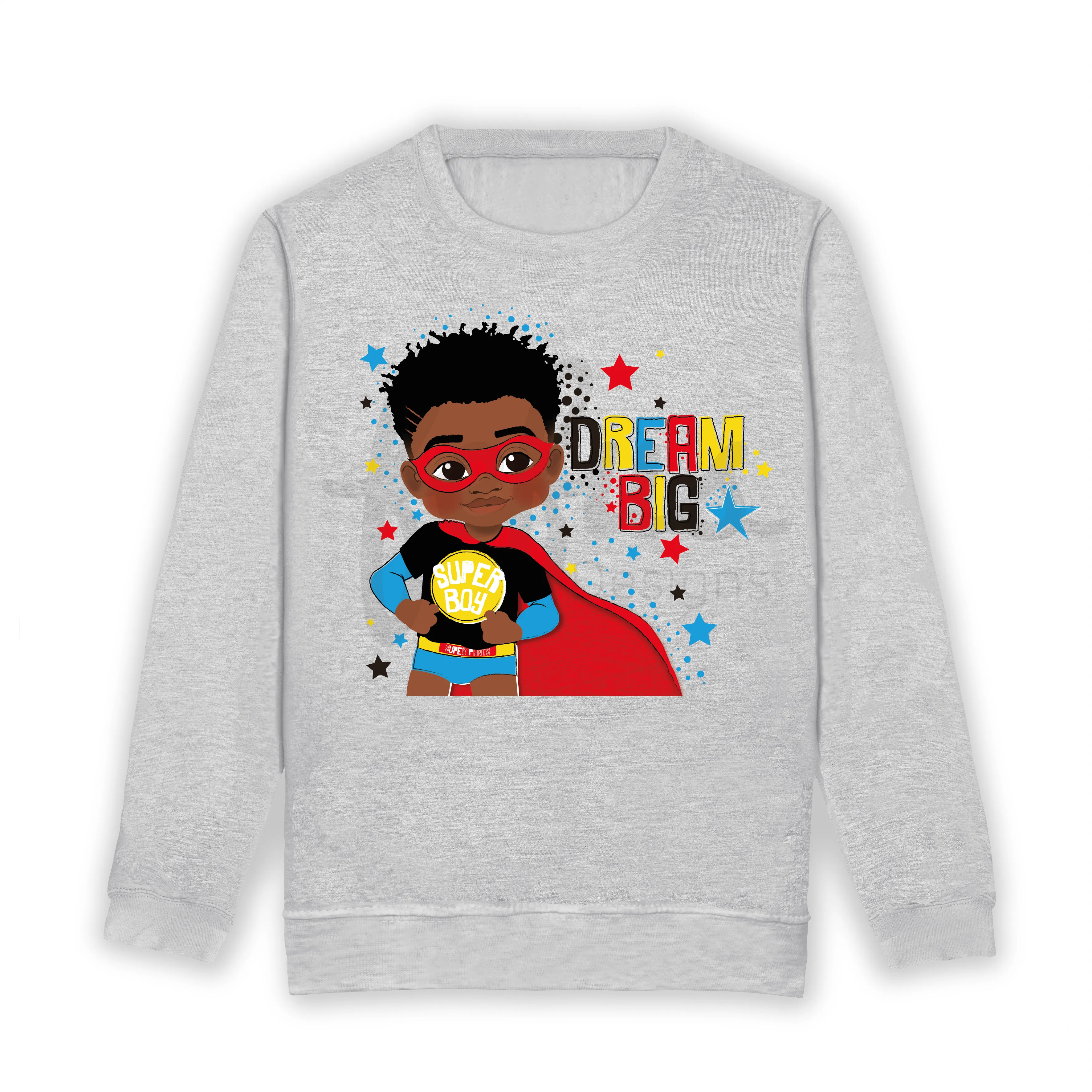 Empower Your Little King with Our Black and Brown Boys Superhero Sweatshirt!