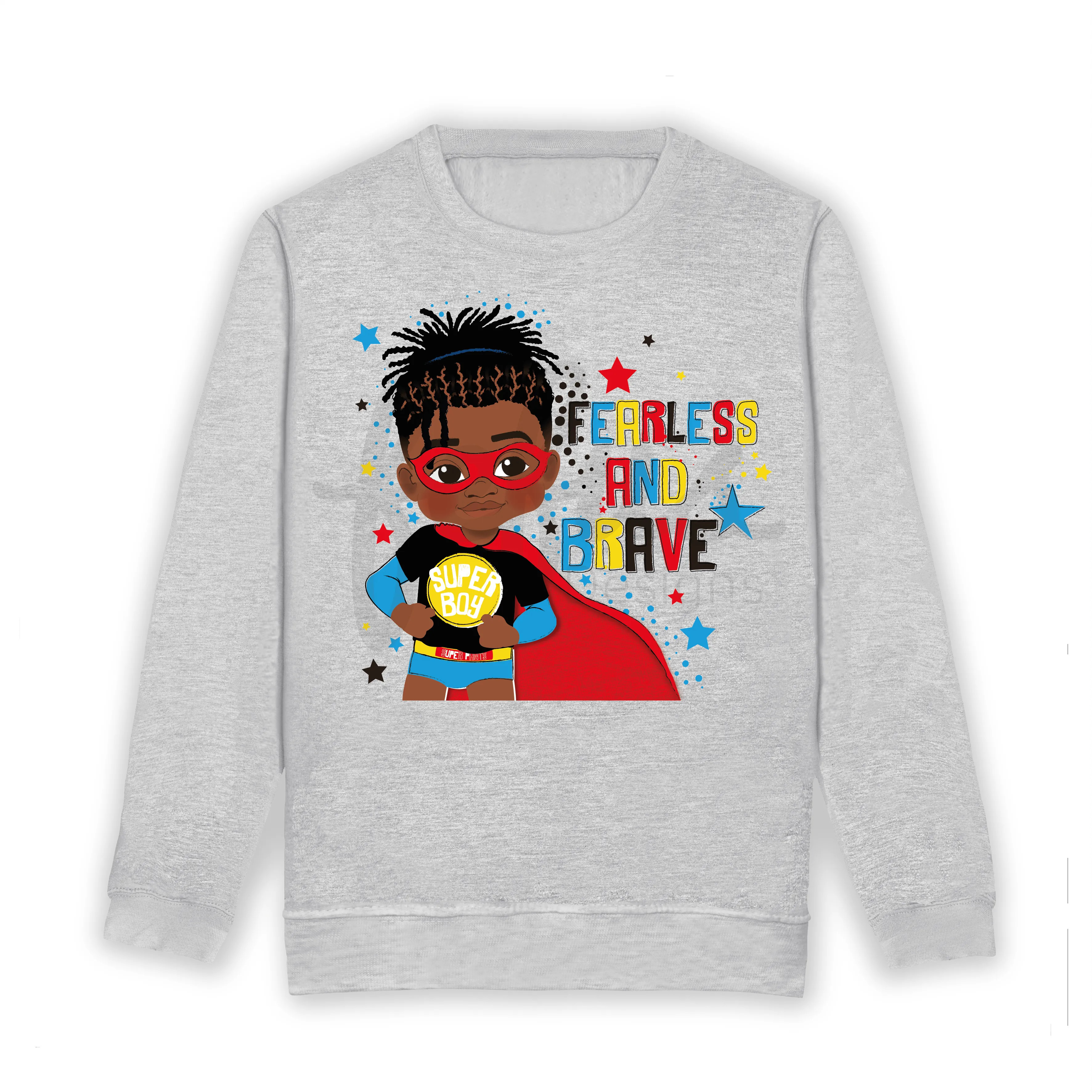 Empower Your Little King with Our Rasta Superhero Black and Brown Boys Sweatshirt!