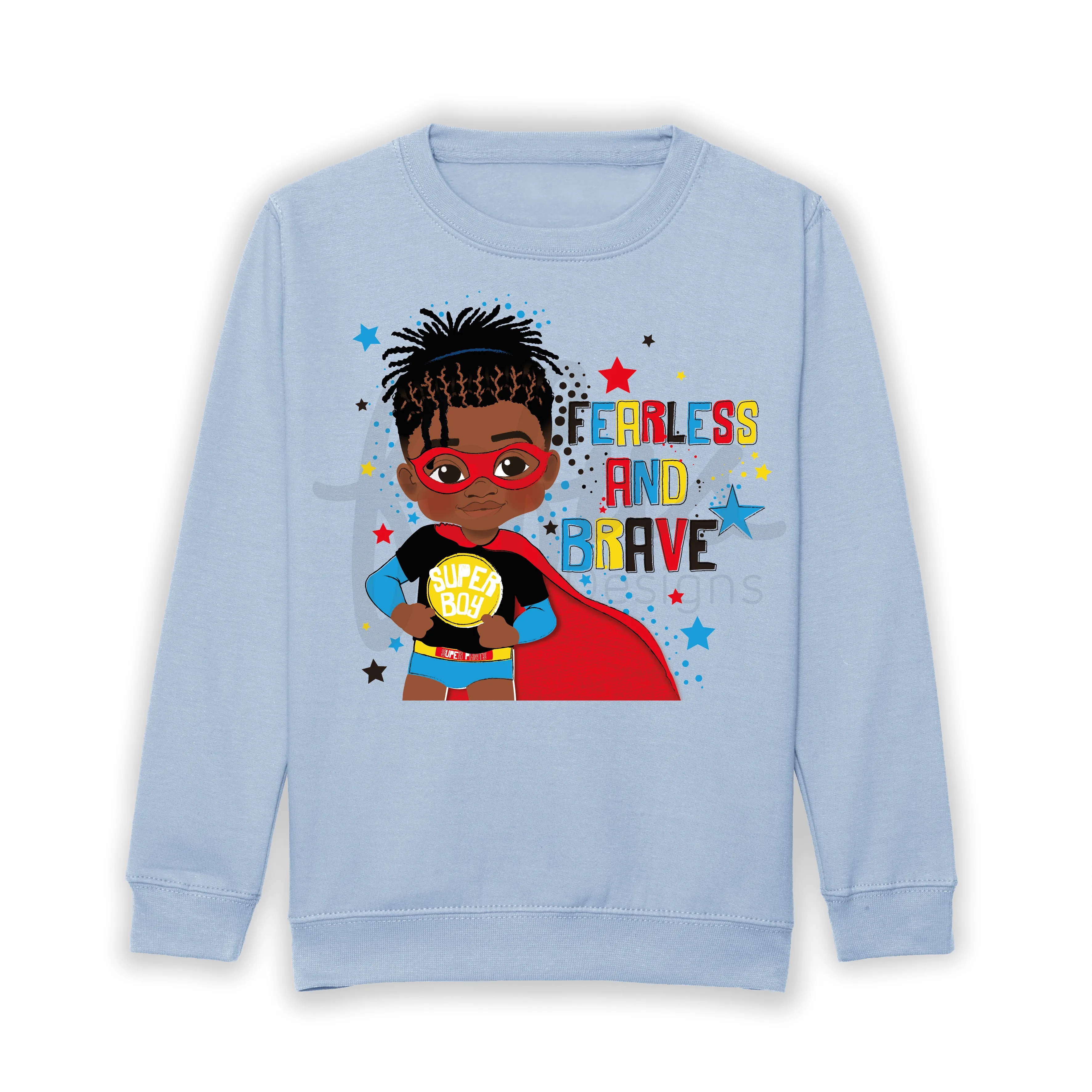 Empower Your Little King with Our Rasta Superhero Black and Brown Boys Sweatshirt!