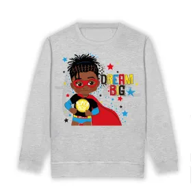 Empower Your Little King with Our Rasta Superhero Black and Brown Boys Sweatshirt!