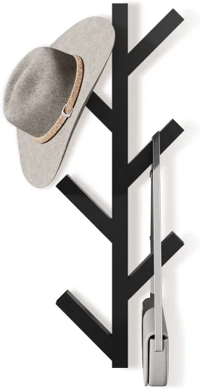 everyday 2 Pack Vertical Coat Rack Wall Mounted, Metal Vertical Hat Rack for Wall, Modern Wall Coat Tree for Hats, Jackets, Bags, Entryway Bedroom (Height 16")