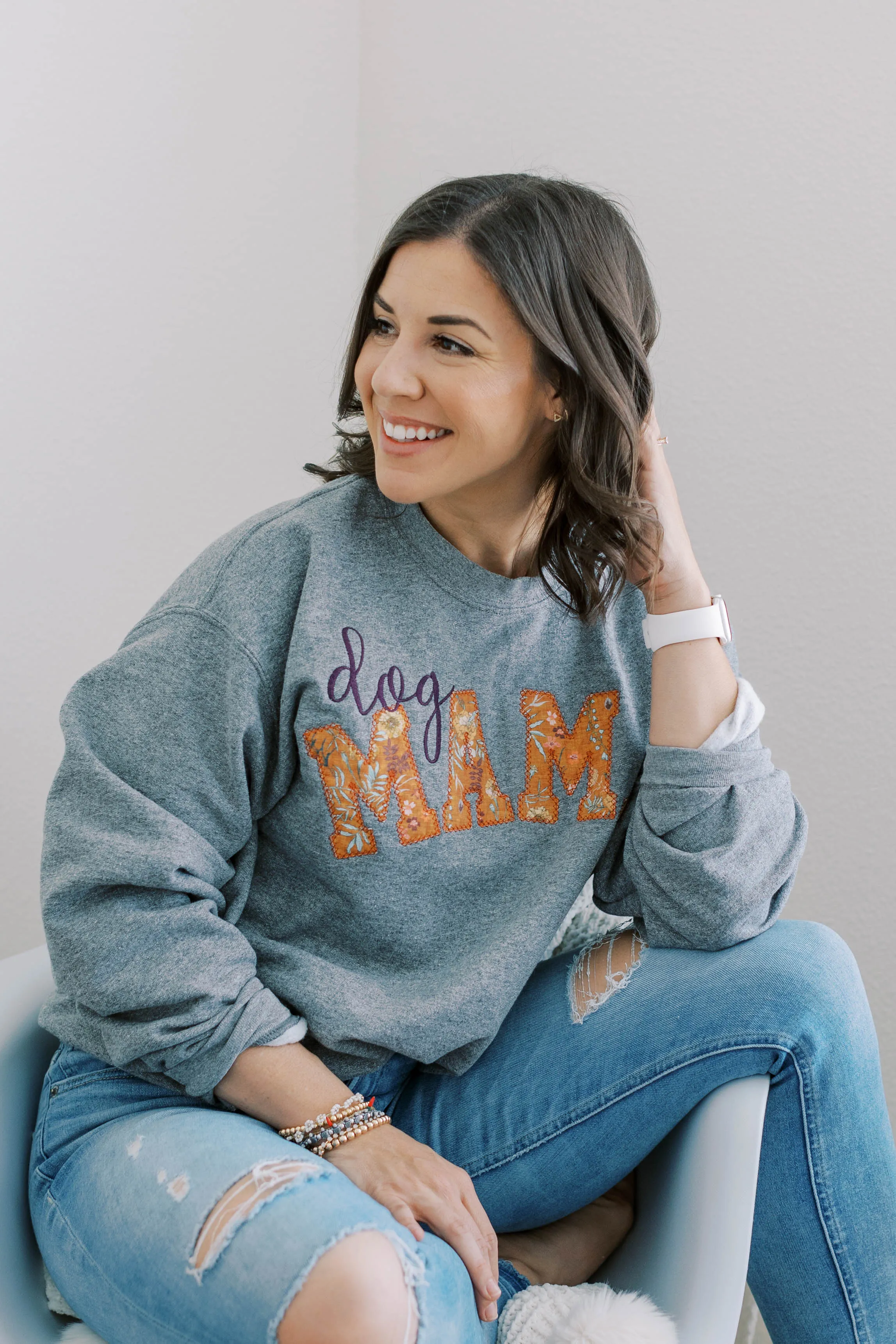 Fall Rustic Floral Dog Mom Sweatshirt | Personalized Mama Sweatshirt | Duke & Fox®