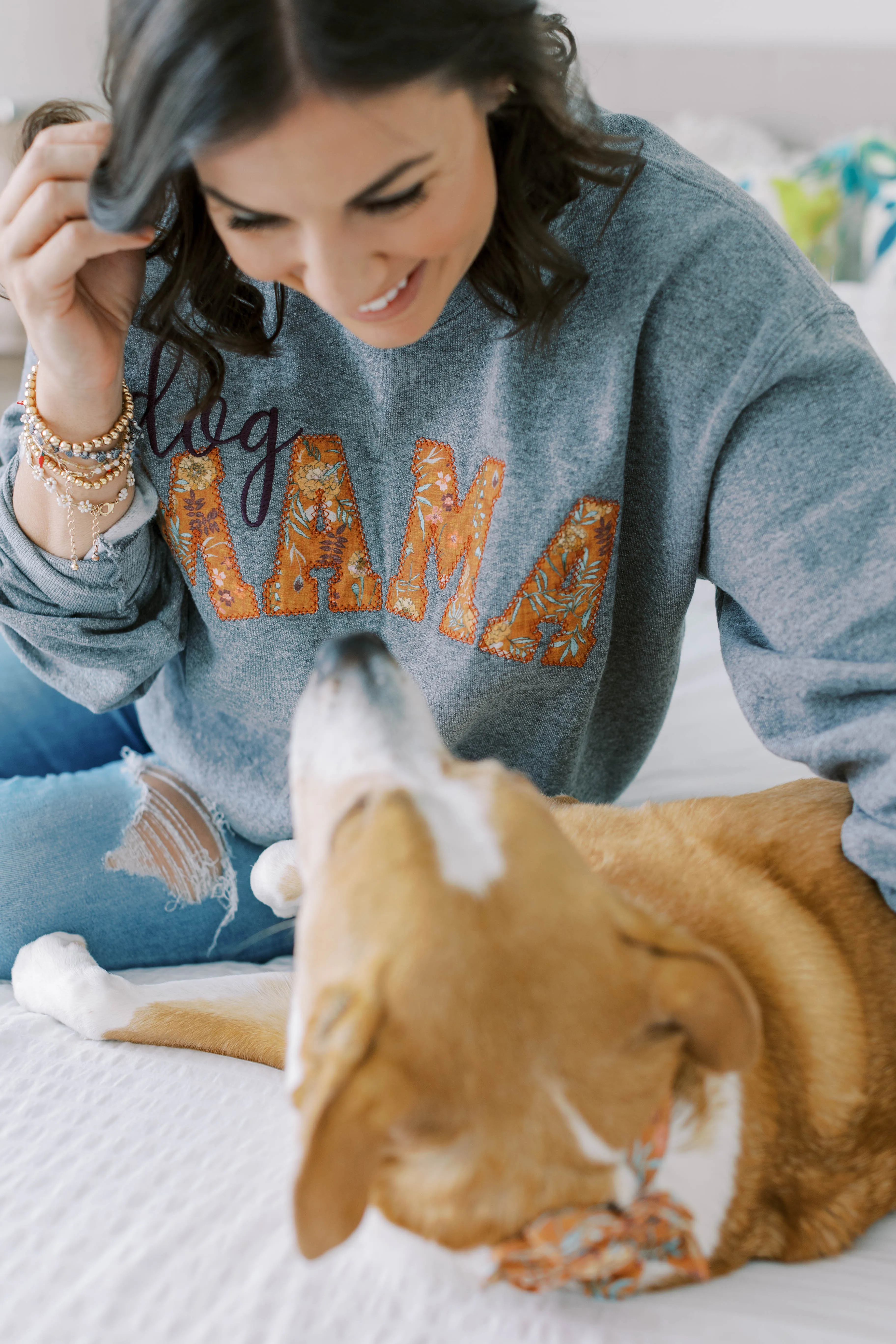 Fall Rustic Floral Dog Mom Sweatshirt | Personalized Mama Sweatshirt | Duke & Fox®