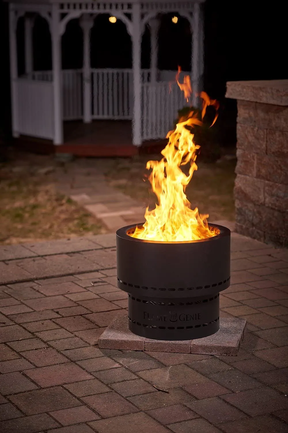 Flame Genie Portable Smoke-Free Inferno Wood Pellet Fire Pit - FG-19-SS