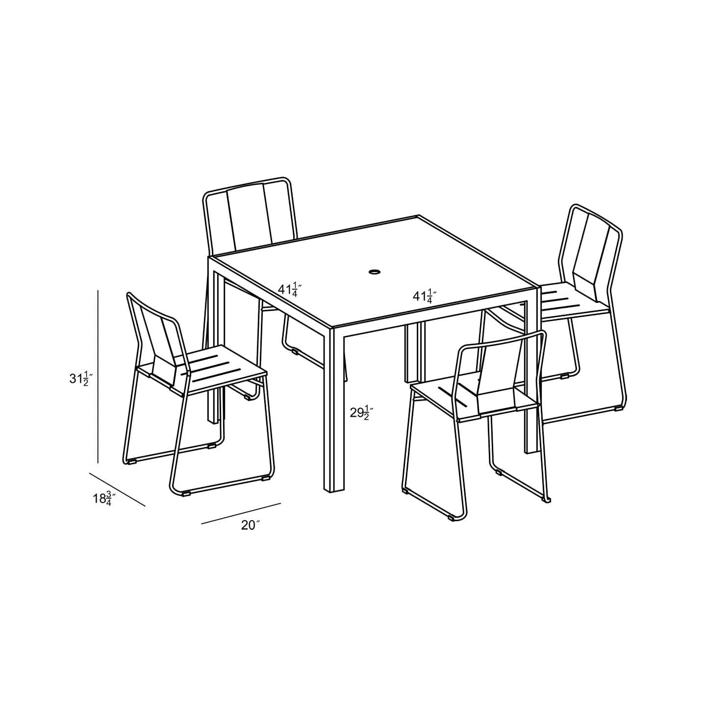 Frank 5 Piece Dining Set