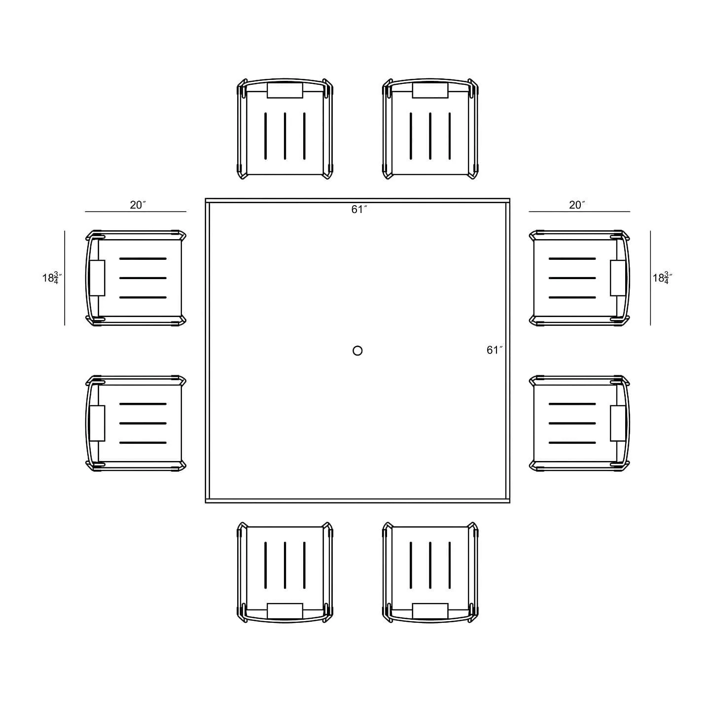 Frank 9 Piece Square Dining Set