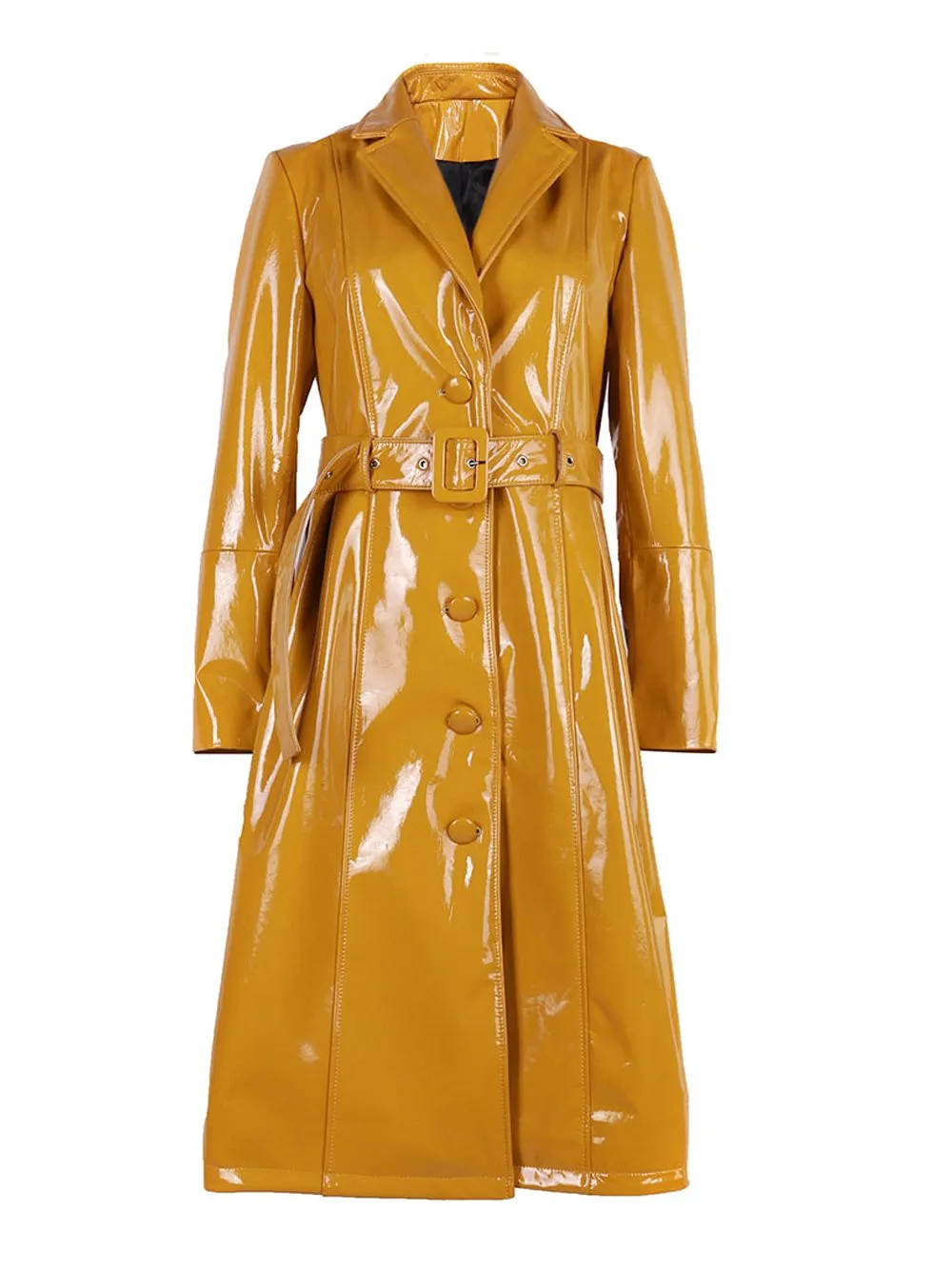 Genuine Patent Leather Trench Coat