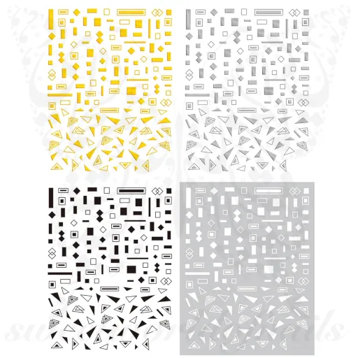 Geometric Nail Art Lines Shapes Stickers