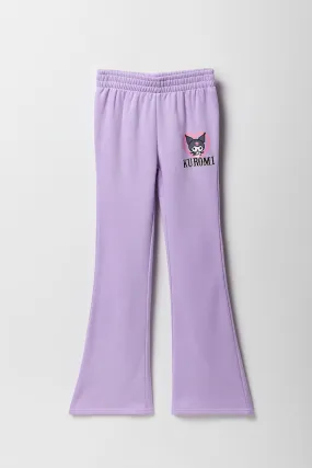 Girls Kuromi Graphic Fleece Flare Sweatpant