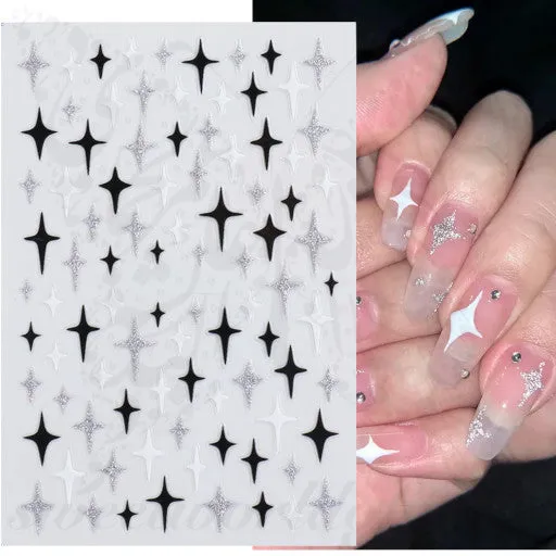 Glitter Stars Nail Art Stickers