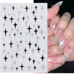 Glitter Stars Nail Art Stickers