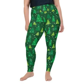 Green Forest Christmas Plus Size Leggings