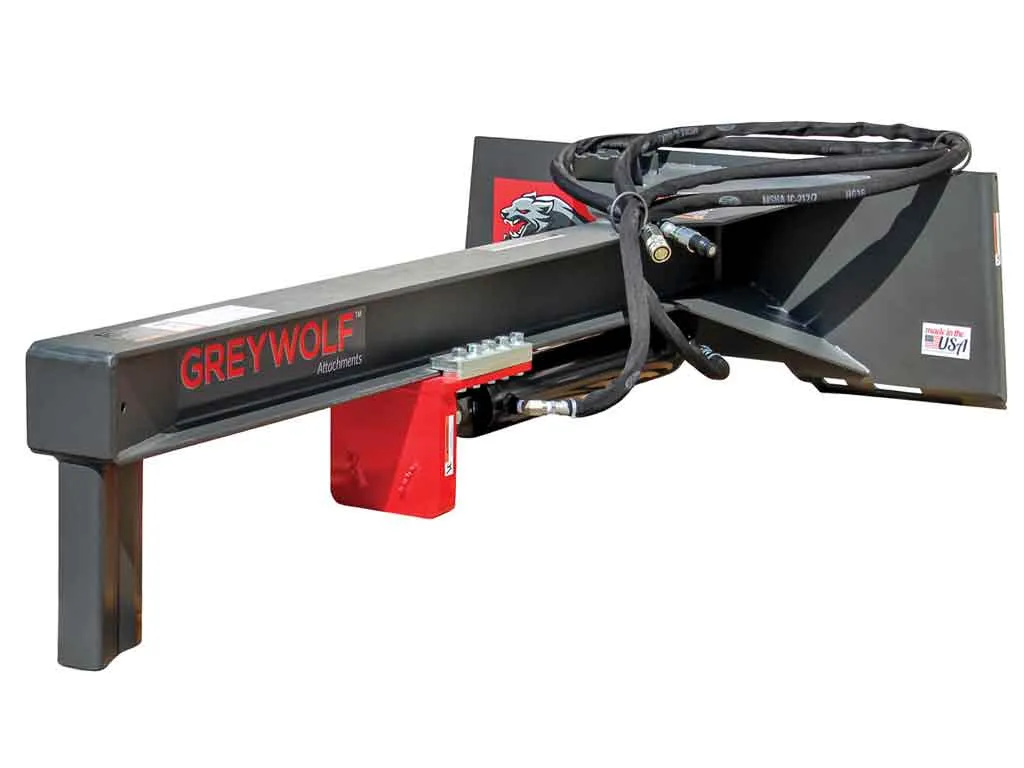 GREYWOLF 24 ton, inverted log splitter with skid steer mount