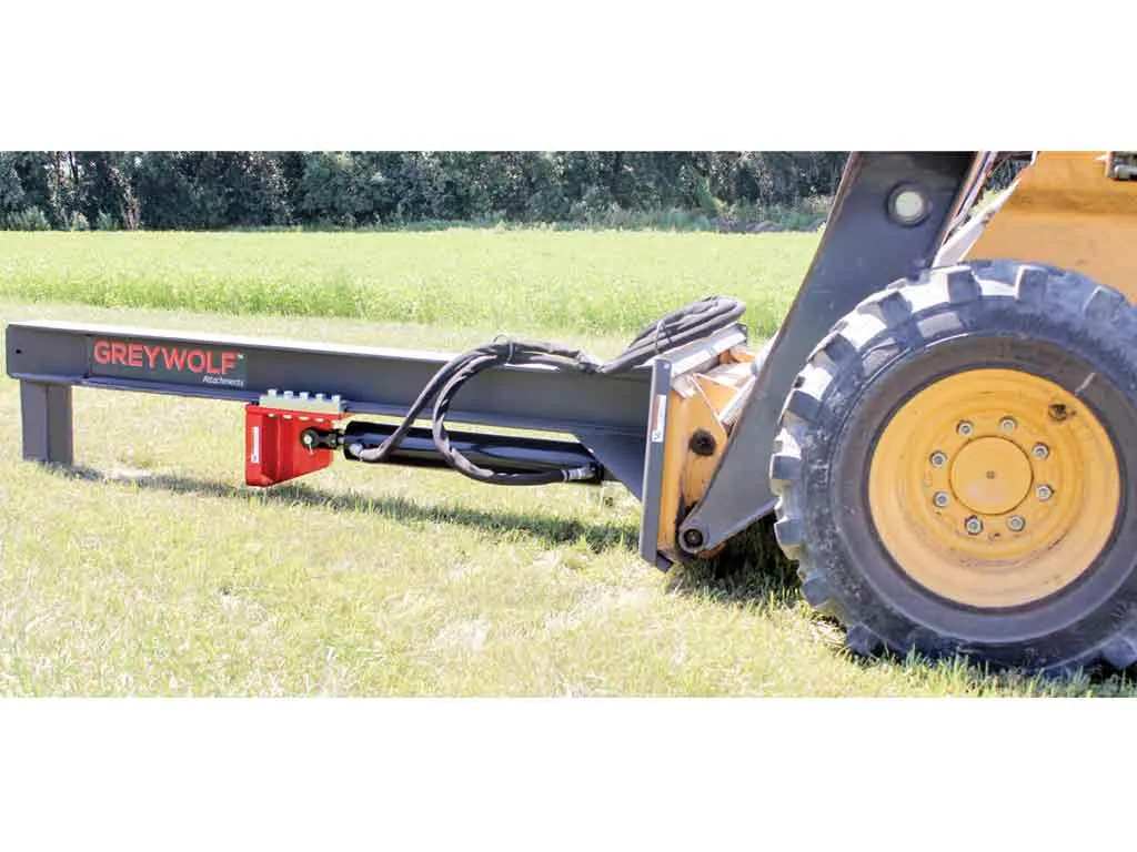 GREYWOLF 24 ton, inverted log splitter with skid steer mount