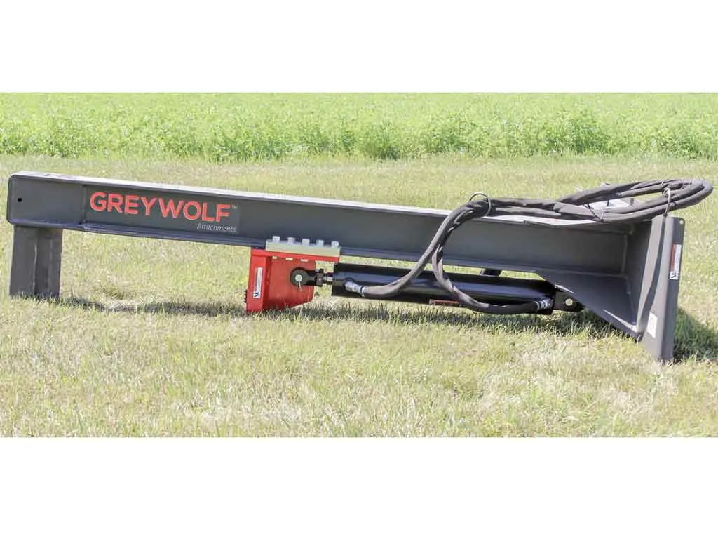 GREYWOLF 24 ton, inverted log splitter with skid steer mount