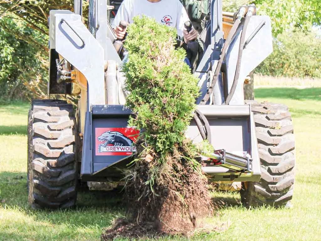 GREYWOLF tree puller for skid steer