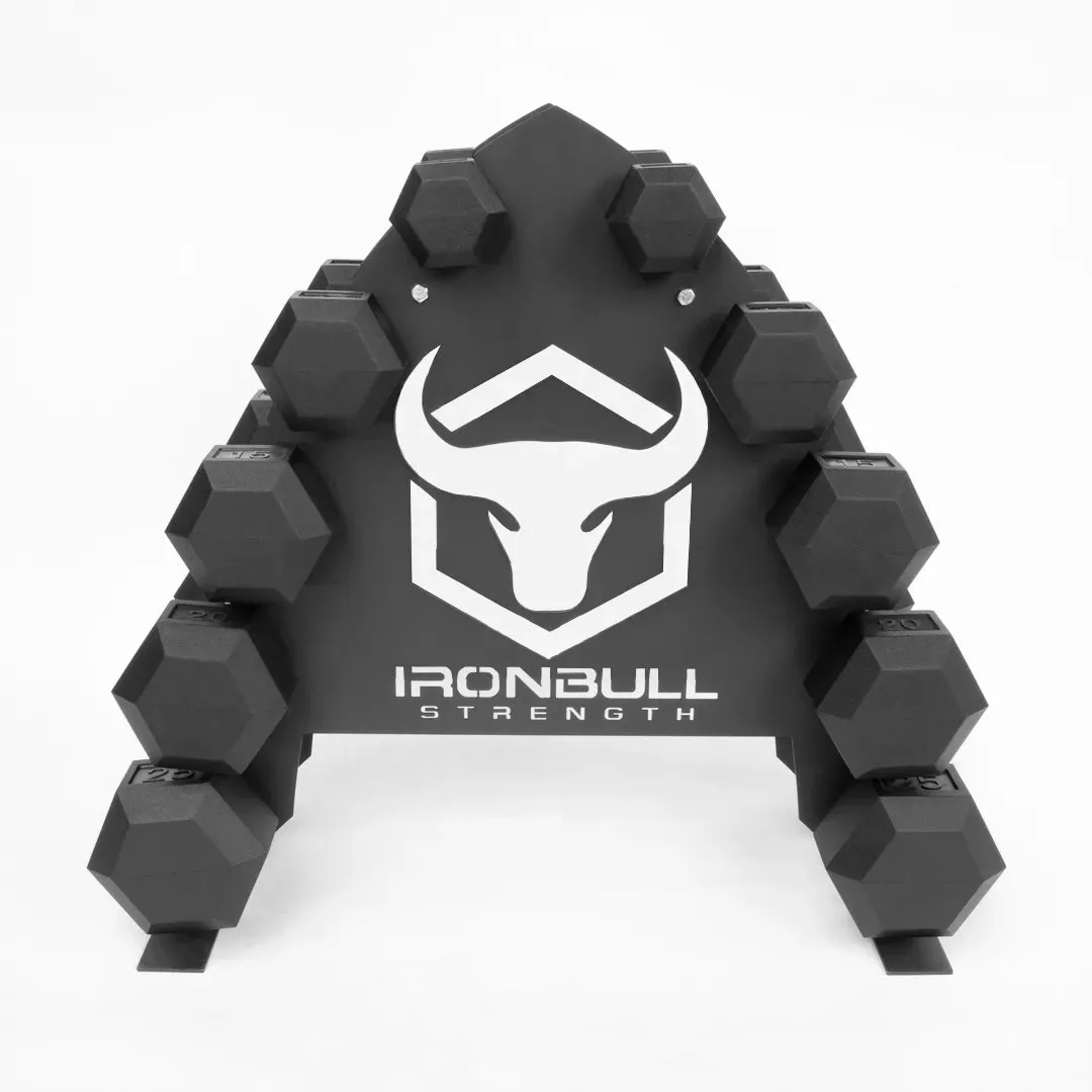 Hex Dumbbell Set with Rack | 5-25LB   A-Frame