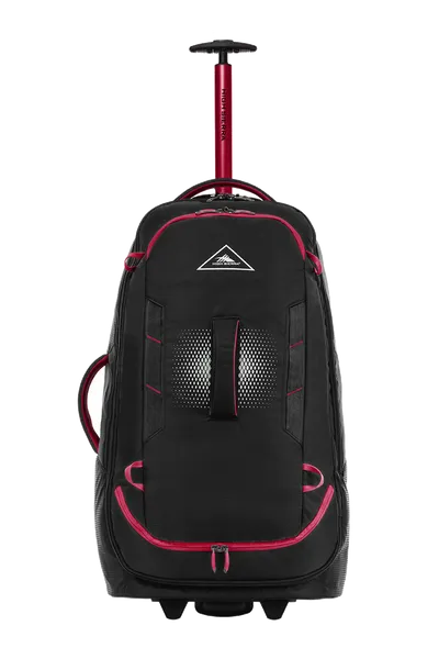 High Sierra - Composite V4 76cm Medium RFID Wheeled Duffle With Backpack Straps - Black/Red