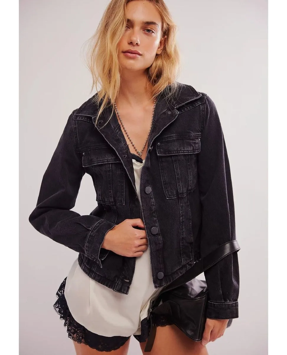 Jade Denim Jacket in Washed Black