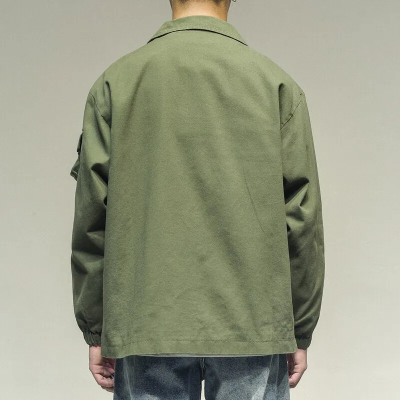 Japanese Streetwear Army Green Plus Size Work Jacket Men Clothing Harajuku Coat Korean Fashion Military Casual Workwear