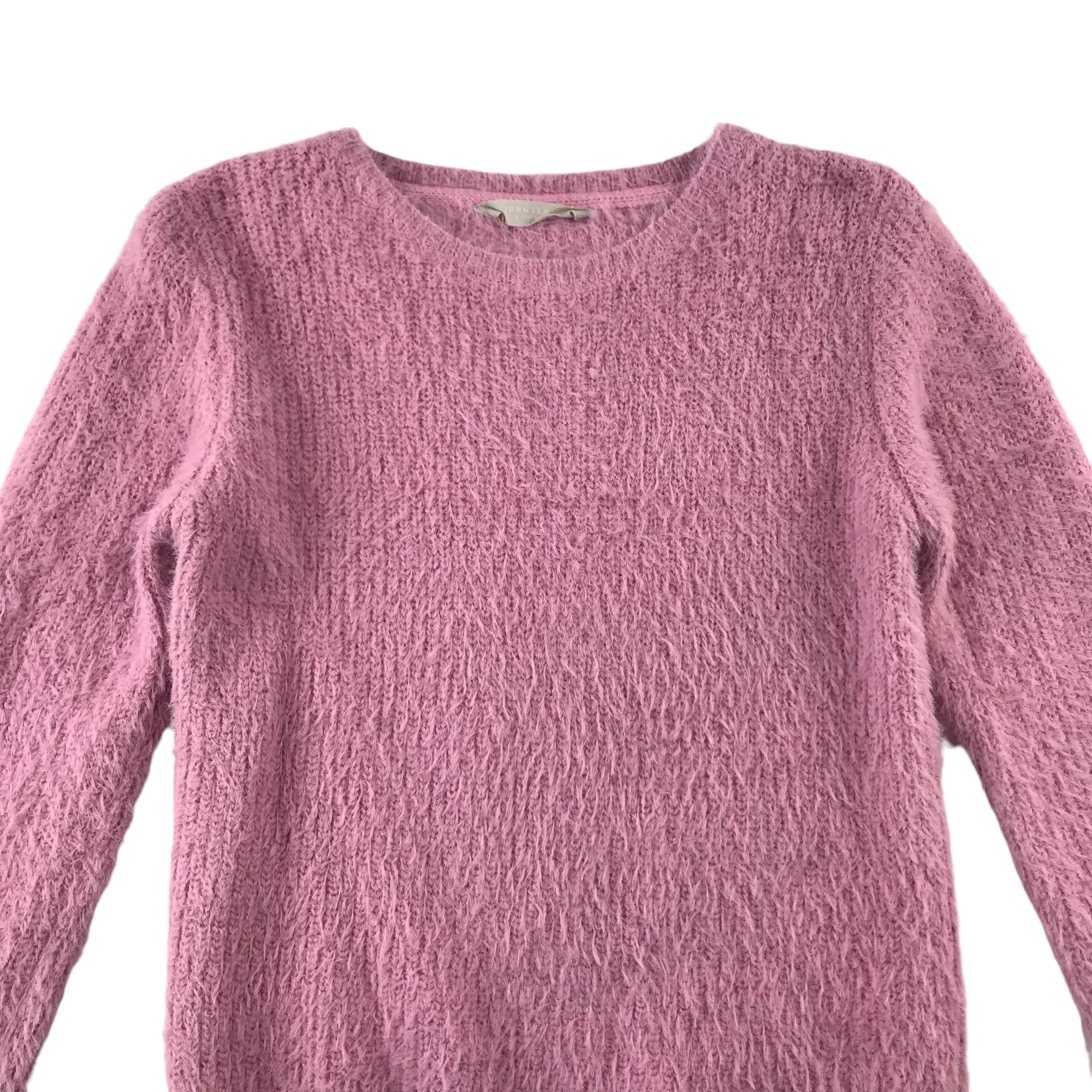 John Lewis jumper 9 years pink fluffy long sleeve pullover