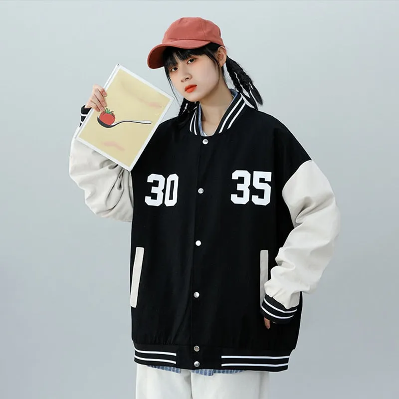 Joskaa Christmas Gift Uniform Jackets For Women 2024 Spring Autumn New High Quality Loose And Thin Letter Coat Couple Retro Clothes Oversized Jacket