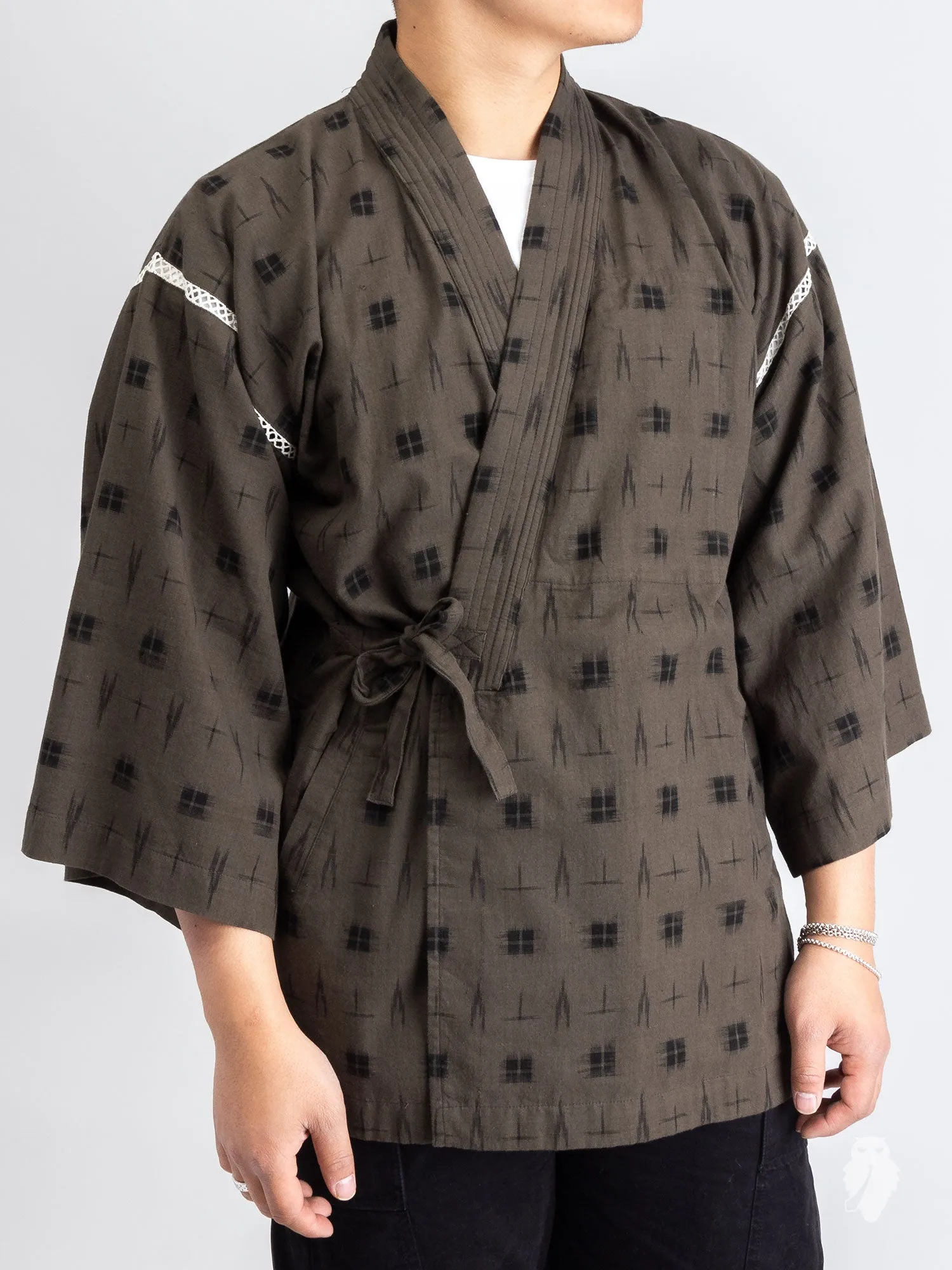 Kasuri Jinbei in Dark Olive