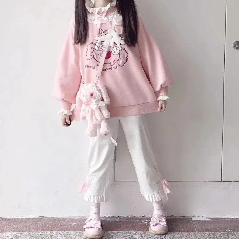 Kawaii Harajuku Sissy Lamb Candy Sweatshirt - Sweeten Your Style with Adorable Comfort! 🐑🍬