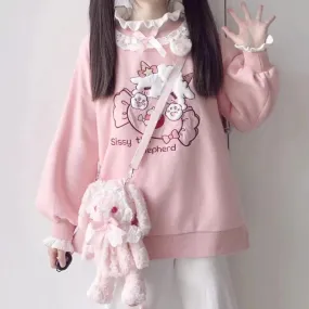 Kawaii Harajuku Sissy Lamb Candy Sweatshirt - Sweeten Your Style with Adorable Comfort! 🐑🍬