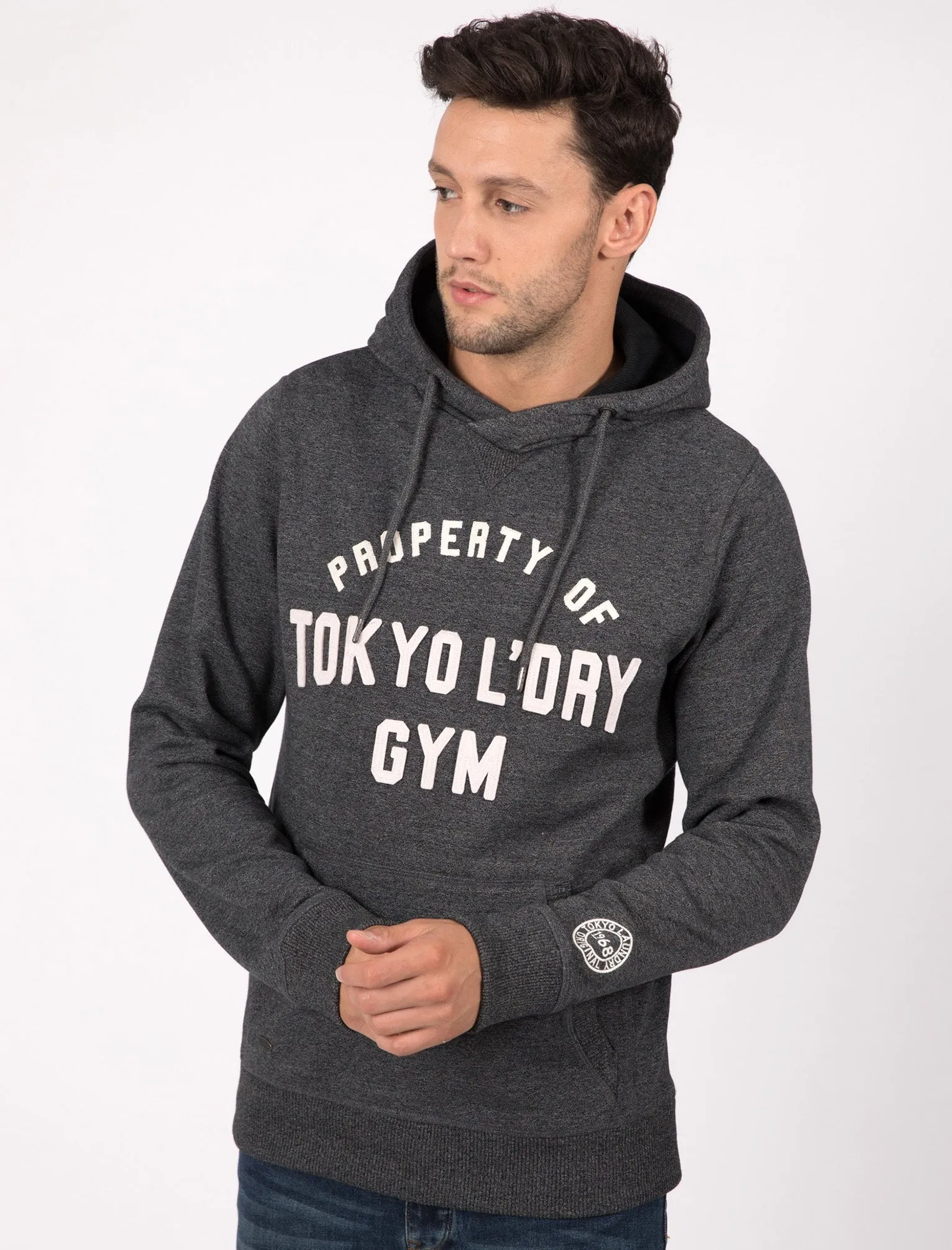 Keskustie Brush Back Fleece Pullover Hoodie In Jet Black - Tokyo Laundry