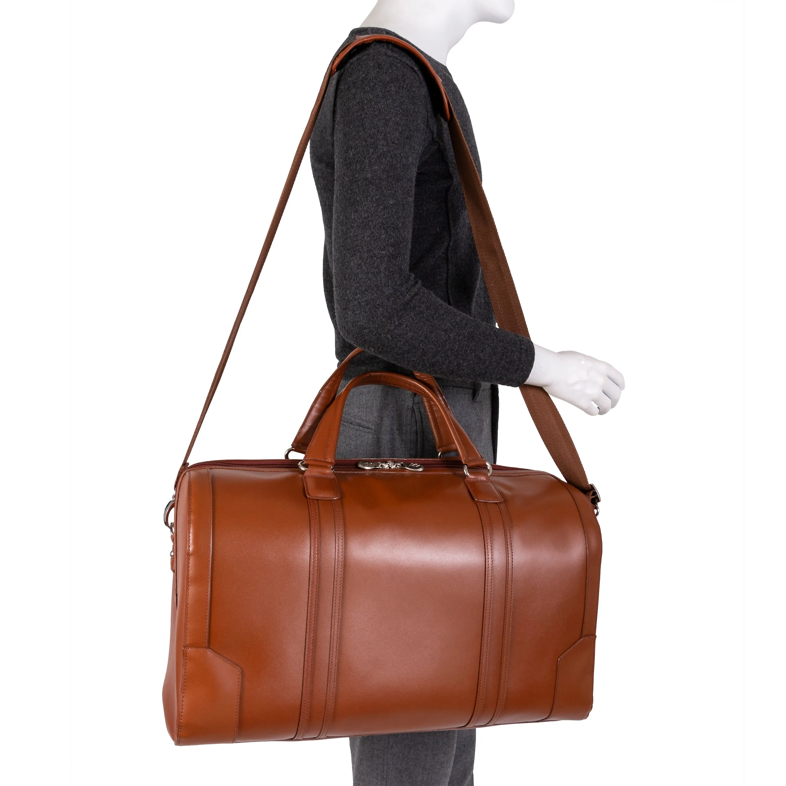 KINZIE |  20” Leather Carry-All Tablet Duffel