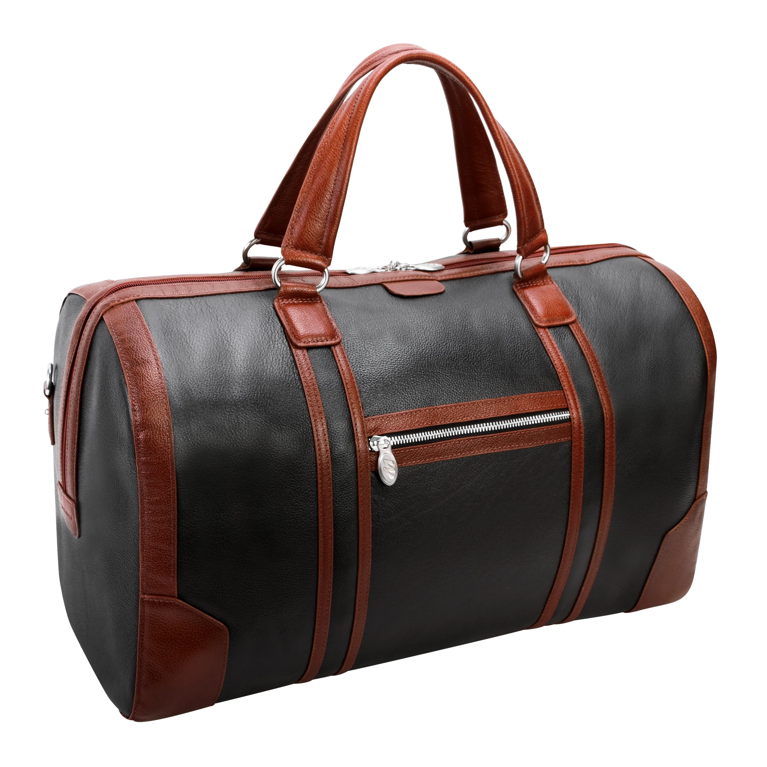 KINZIE | Leather Two-Tone Carry-All Tablet Duffel